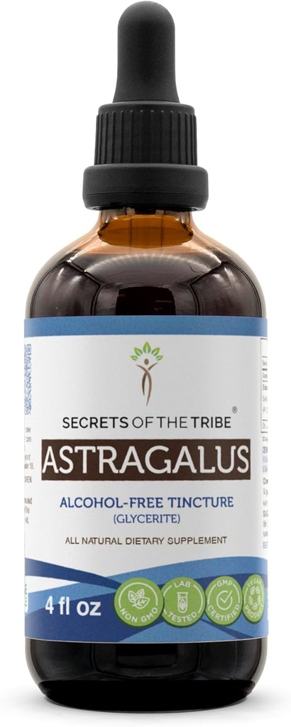 Astragalus Tincture 无酒精液体提取物(Astragalus membranaceus) 干根(4 FL OZ)