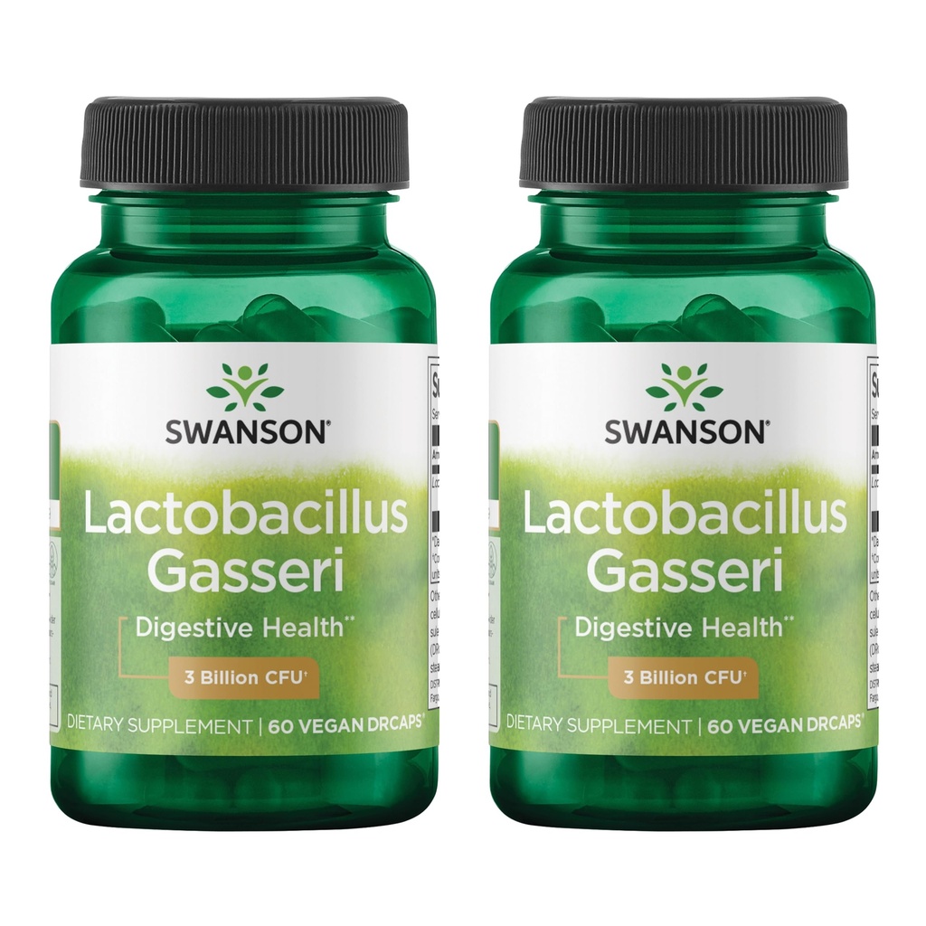 Swanson Lactobacillus Gasseri - 用3亿CFU支持消化健康补充剂 - 设计-释放满足和脂肪代谢支持 - (60 Veggie Capsules) 2瓶