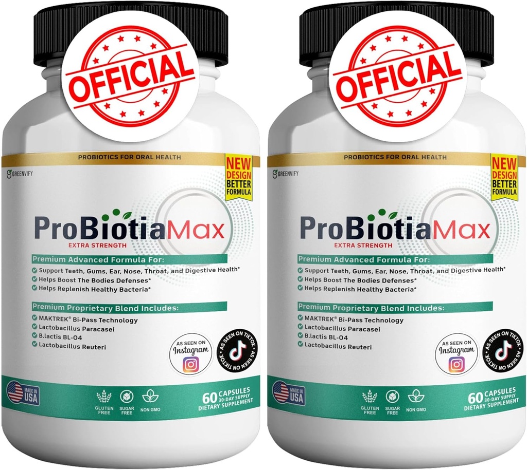 Probiotia Max 40亿CFU Extra strong 口服补充药物,60 Capsules, 支持牙齿和口腔健康,Gluten Free(2)
