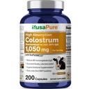 NusaPure Colostrum 1050 mg 30% IgG 200胶囊(非GMO,无豆类) Bioperine