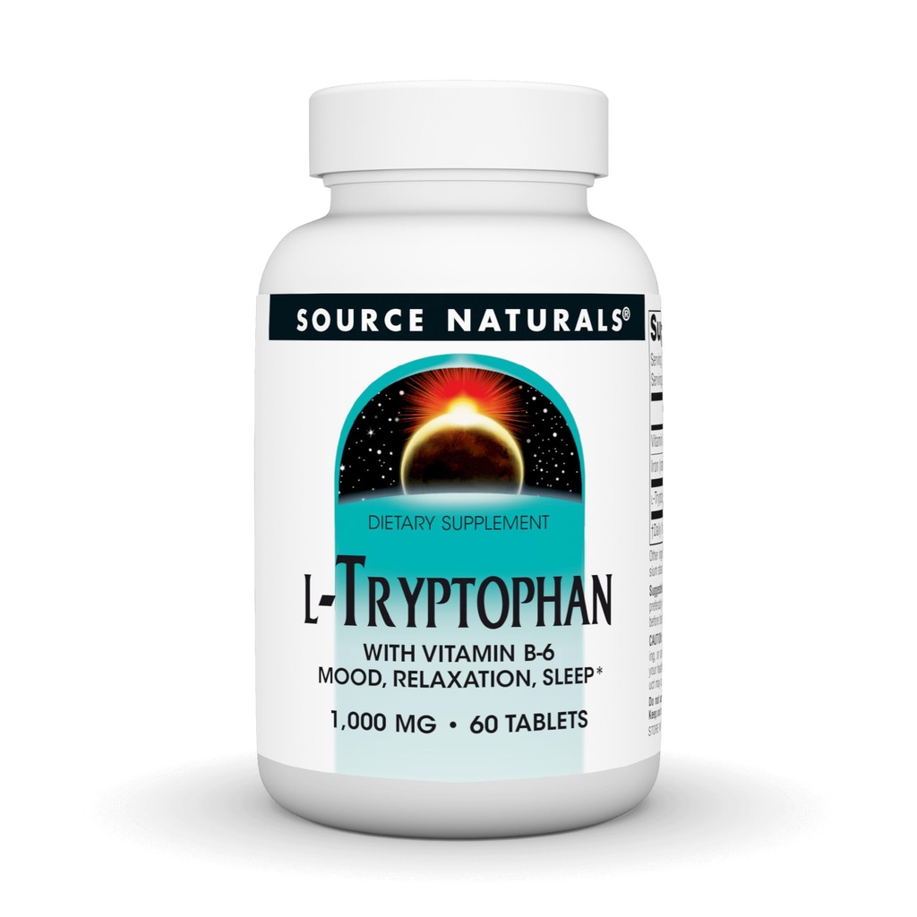 资料来源:Naturals L-Tryptophan 配有维生素B-6-支持蒙德,放松和睡眠-1000mg-60片