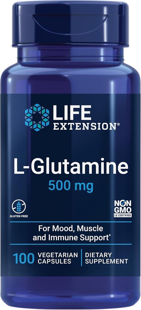 寿命延长 Creatine Capsules 120 Count & L-Glutamine 500mg 100 Capsules Bundle for Muscle 健康