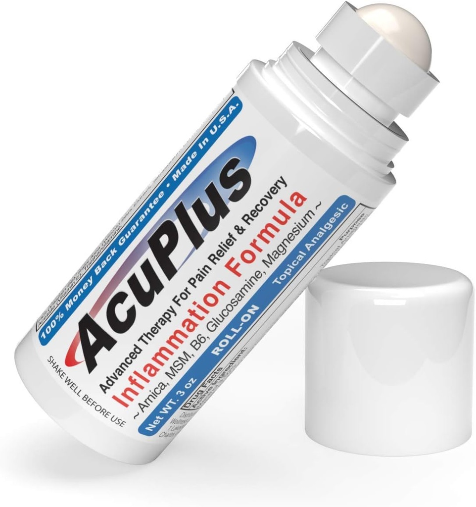 AcuPlus - 止痛卷 上 - 苏氏肌肉和关节的标本抗炎卷 - 关节炎止痛卷 Bursitis, Tendonitis Cream - TSA Compliant, 方便卷 上 - 3 f. z. (一包)