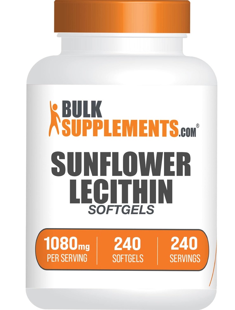 Bulk Assupports.com 向日葵 Lecithin Softgels - 向日葵 Lecithin Assuppose,向日葵 Lecithin 1080mg - 生命力支持,Gluten,每服务1 Softgel,240 Counter (Pack of 1).