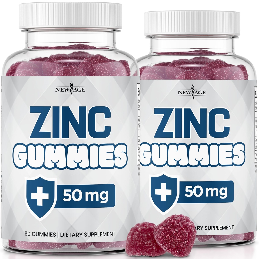 新AGE 锌类固醇 - 2 Pack - 50mg 高硫酸锌补充剂 免疫防御剂 强力天然抗氧化剂 Non-GMO - 按新时代,120个计数