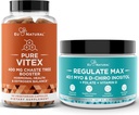 Vitex Chasteberry Capsules & Regulated Max Myo-Inositol D-Chiro Inositol粉 - 天然PMS与生育支持,平衡激素,调节循环 - 60 Vegan软卡布 + 60 services Inositol粉