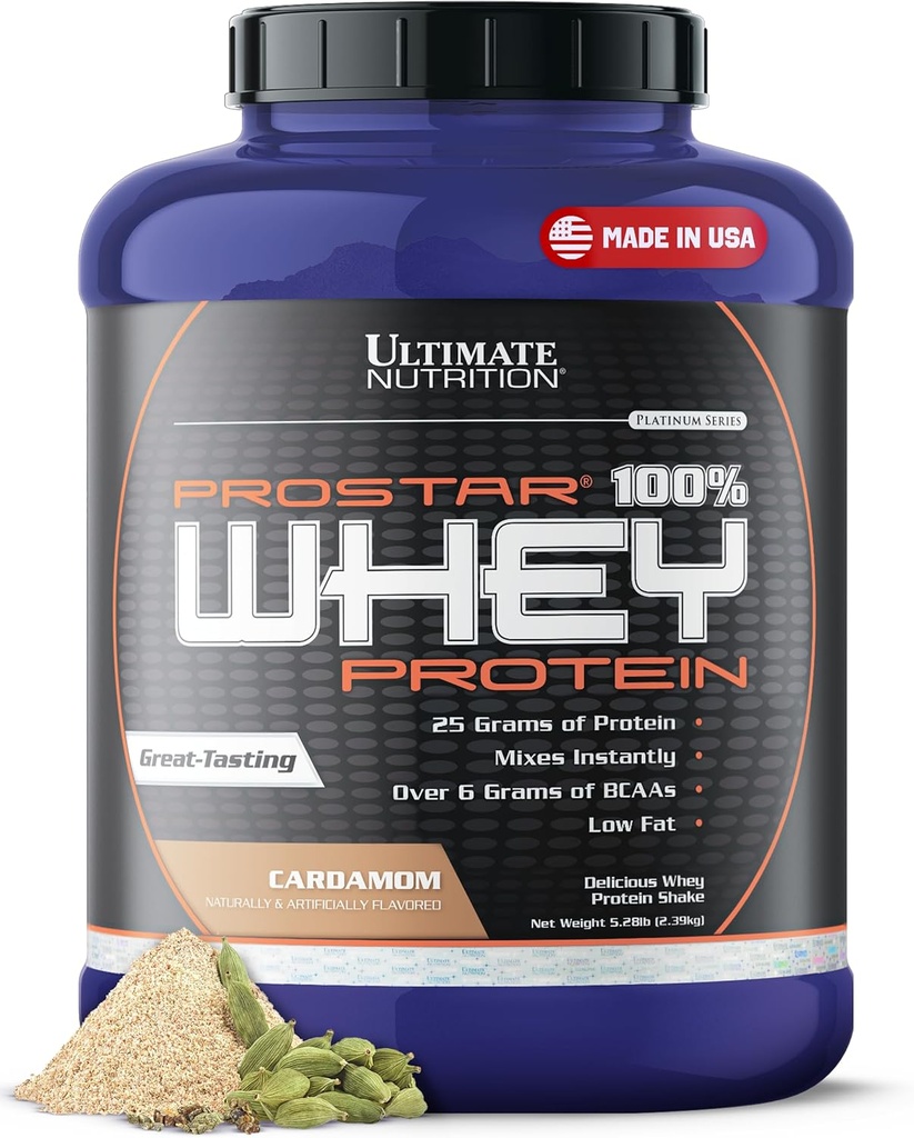 终极营养 Prostar Whey蛋白蛋白粉溶液 卡尔达蒙 - 低碳化物 高蛋白粉摇动促进肌肉增益和复苏 - 低钠,低脂肪 & Keto 友好 - 5.28磅 Tub