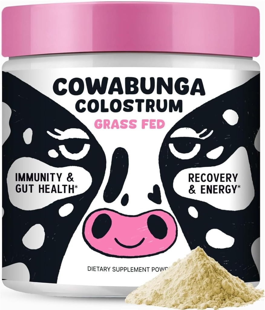 SonoHealth Cowabunga Colostrum - Premium, Pure & Untered Colostrum 粉末补充剂 - 免疫支持, Gut Health, Muscle Support & wellness - Kosher & Halal Calostro认证系统