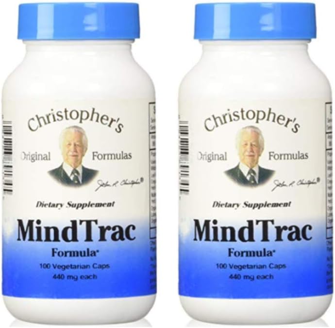 克里斯托弗的原始公式 MindTrac 公式, 自然摩擦支持和内存补编 100 Caps - Pack of 2