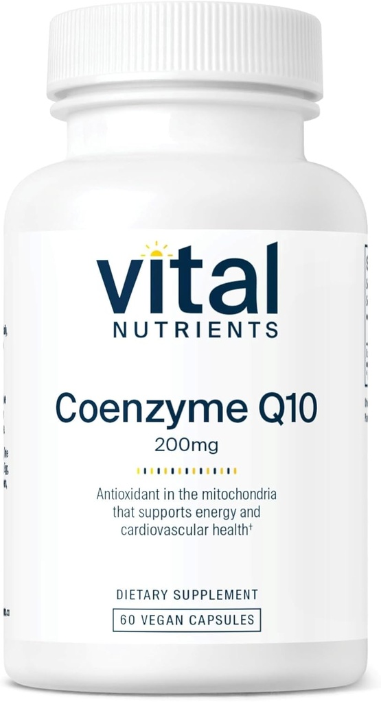 支持心脏健康和能量水平的重要营养剂 CoQ10 200mg → Vegan 补充 → 支持心脏健康和能量水平的 CEGNZYME Q10的强抗氧化剂 * + Gluten,乳制品和Soy Free → → Non-GMO → 60 Capsules