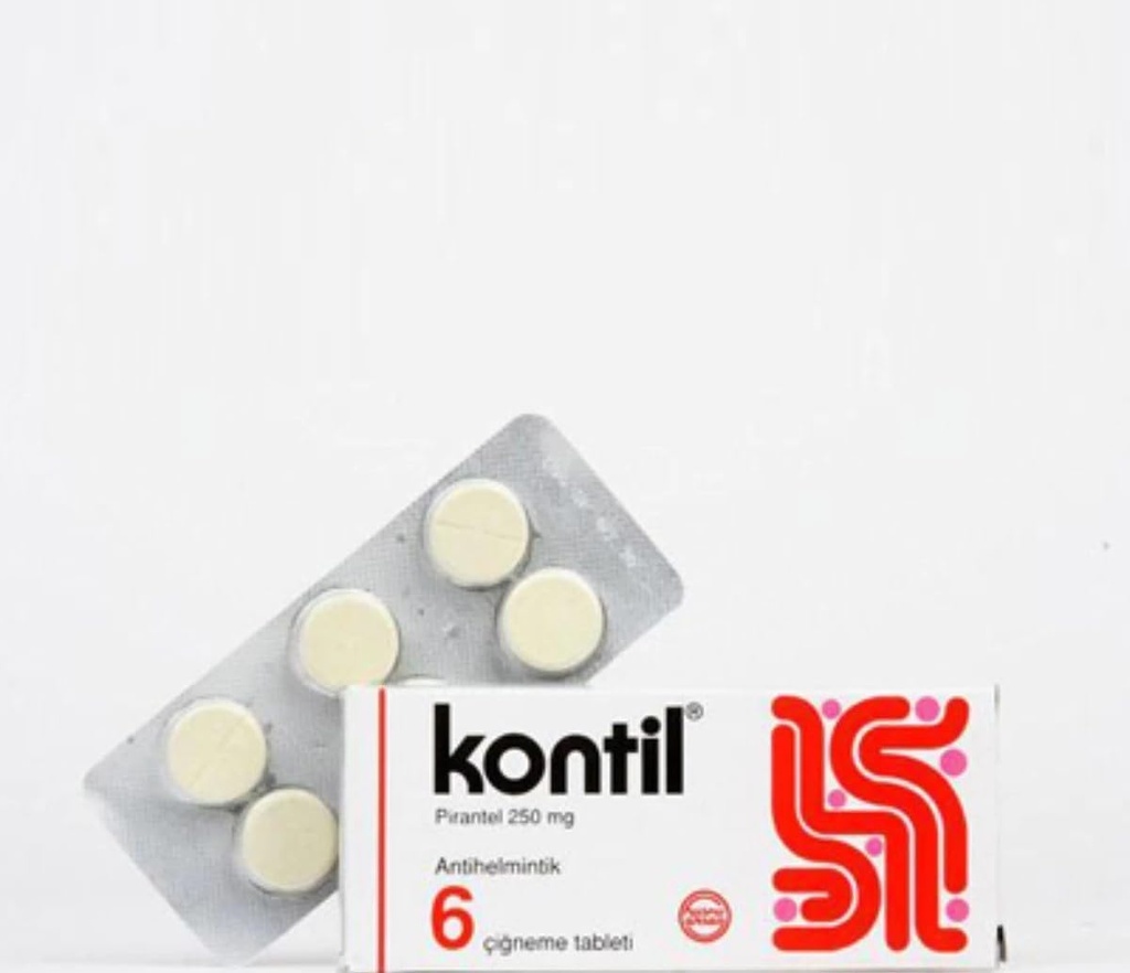 Kontil 6 片250 mg PYRANTEL PAMOATE 快速并易地消除成人和儿童小昆虫感染