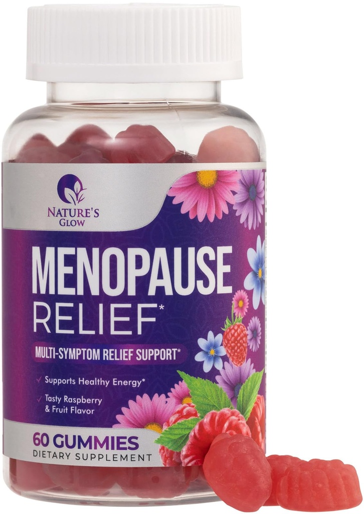 Menopause Supplement for Women - Complete Multi-Benefit Menopause Relief Gummy for Mild Hot Flashes & Night Sweats, Natural Balance & Energy Support, Menopausal Vitamins, Gluten Free - 60 Gummies