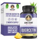 Ancient Bliss Quercetin with Bromelain – Quercetin 1000mg bromelain 200mg – 服务 – 支持免疫系统,联合健康,呼吸卫生和总体健康 – 120 Capsules