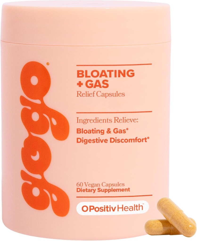 O Positiv GOGO GOGO Bloating & Gas Digestive Relief - Bloating Relief and Water release - 含有Bromelain, Ginger Root, & Milk Tetle的气体救济补充剂 - 30种服务(一包)