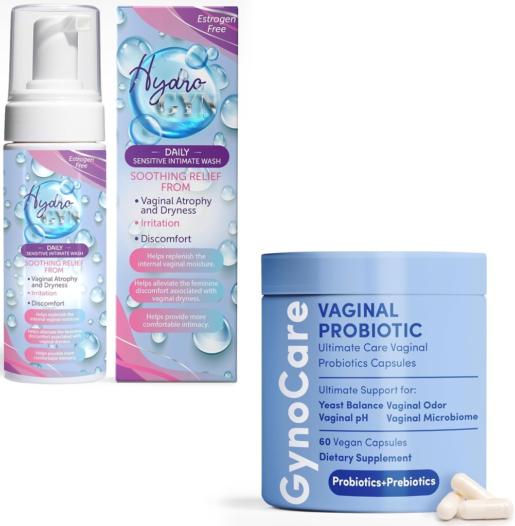 Terromed Just Thinkt Comfort Feminine Wellness Bundle:阴道增生盖 + 无菌女洗 - 双支持 pH 平衡,骨骼控制和近亲健康