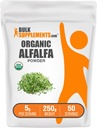 Bulk Assupports.com 有机阿尔法尔法草粉 - 阿尔法尔法补充剂,绿色超级食品粉 - Vegan & Gluten Free, 5g per service, 250g (8.8 oz) (Pack of 1).