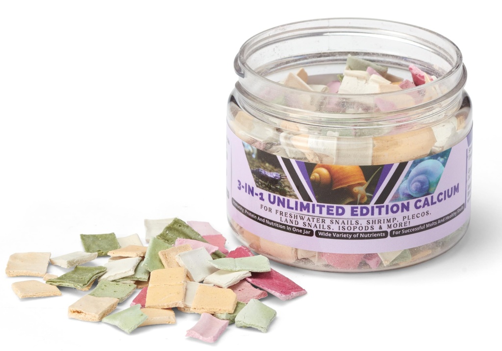 有限版 Calcium - 3 Flavors in 1 Jar,为坚固的贝壳,健康羊群,100%自然,不溶于水,Fast Sinking for Shrip, Snails & More! 美国生物学家