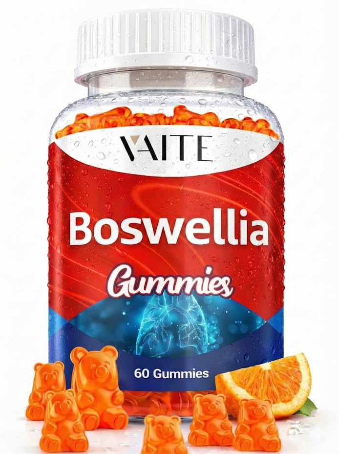 VAITE Boswellia Serrata Excess Gummys 1200mg – 与印度Frankincense, Boswellic 酸, 和植物学Resin Except, 男女蔬菜, 非GMO, Gluten-Free联合支持补编