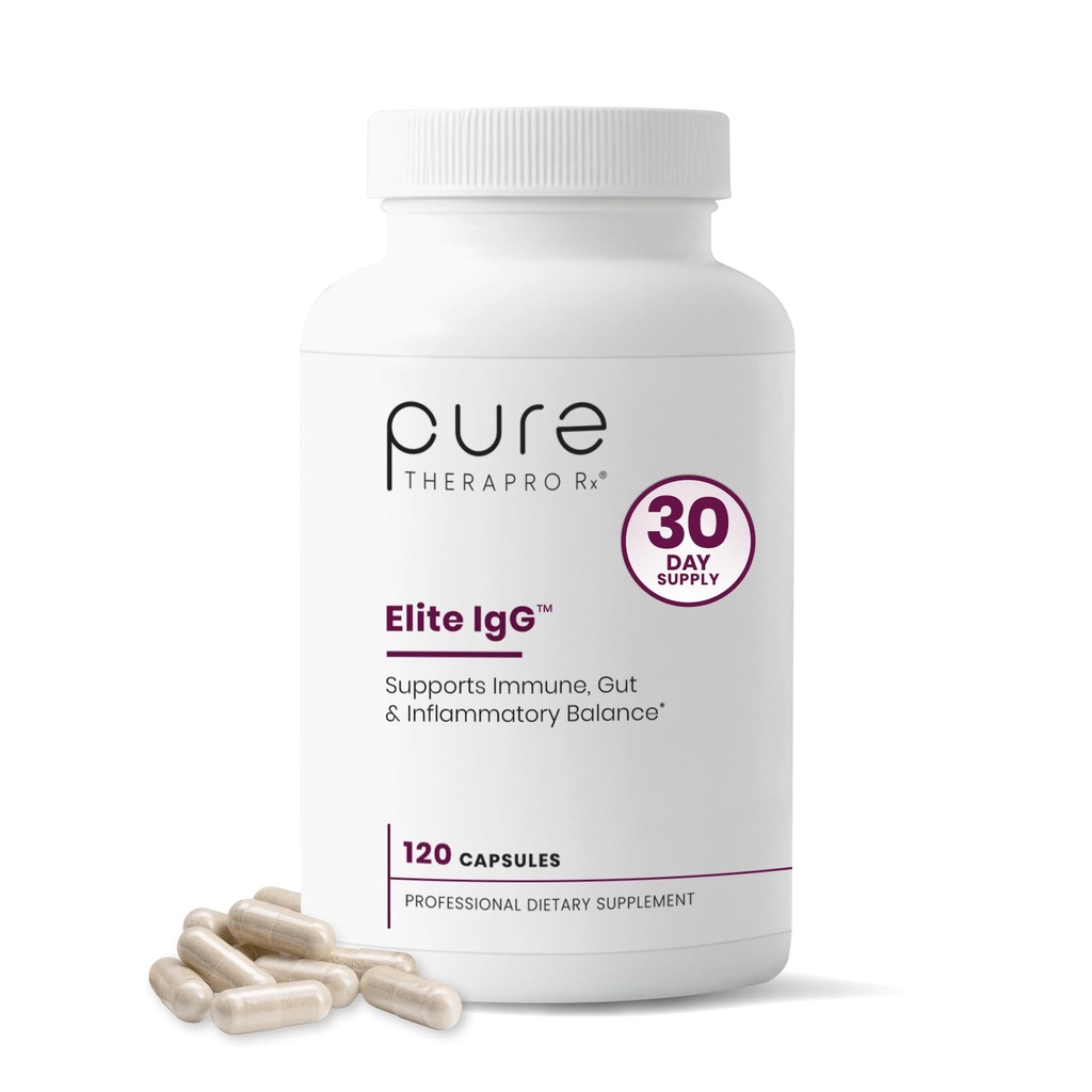 纯Therapro Rx Elite IgG Immunoglobulin 补充剂,120 盖- Gut Health & Immune Support, 1100 mg IgG, IGA & IgM, 葵花莱西丁 → 乳品和Gluten Free Colostrum 补充剂