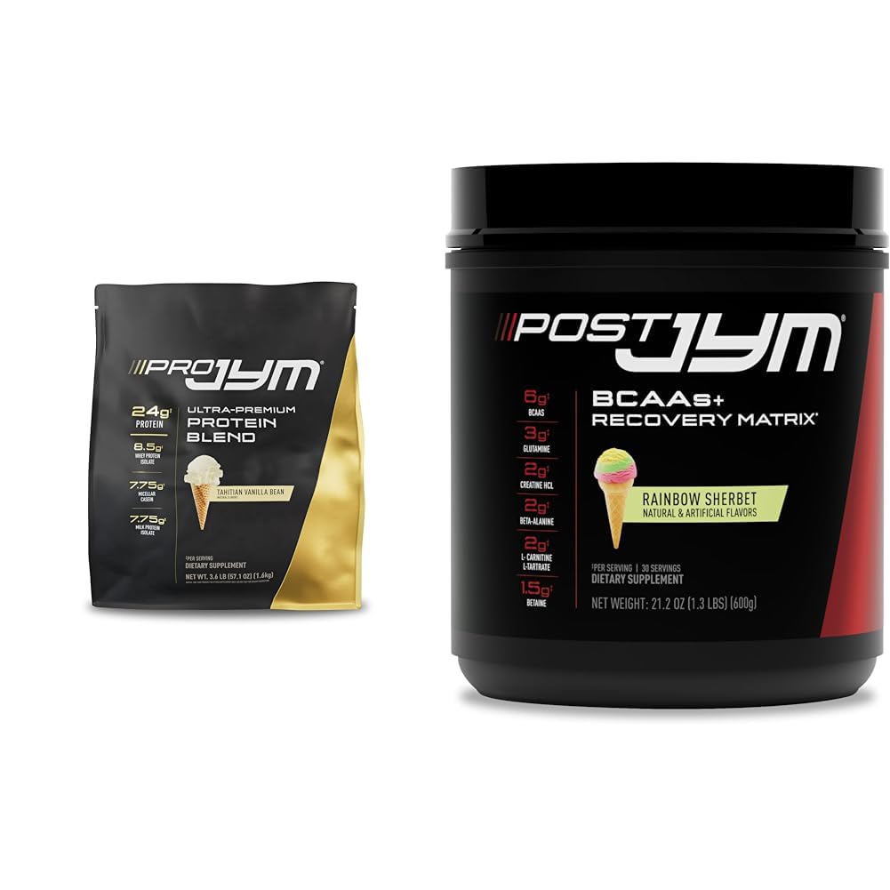 JYM 补充科学 PRO JYM 45 服务 - 塔希提安·香草豆 & - 与BCAA,Glutamine,Creatine HCL,Beta-Alanine,和 More Rainbow Sherbert Flavor, 30 服务, 21.2 oz.