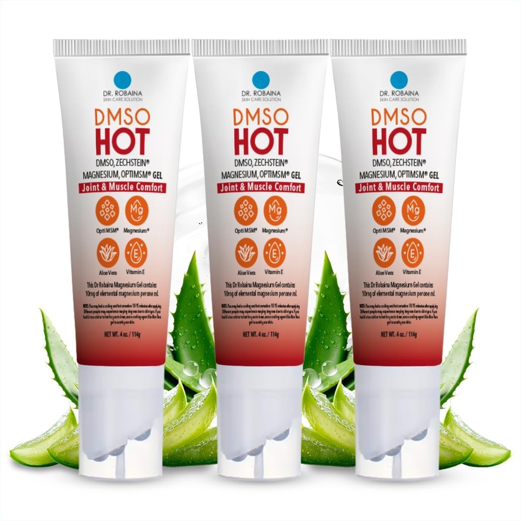 Robaina DMSO博士 HOT 滚开-99.9%纯制药级 定热多筒应用器 | Zechstein Magnesium、MSM、Arnica、Aloe Vera、维生素E - 4 oz |在美国制造