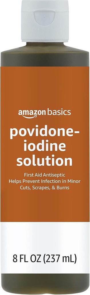 Basics First Aid Adio Administration, 10% Povidone碘溶液 First Administration Administration, 不受欢迎, 8 Fluid Ounces, 1-Pack (前索里莫)