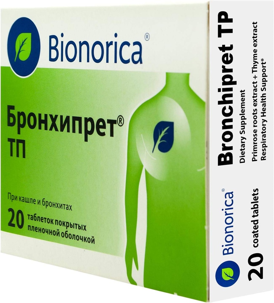 用于呼吸卫生支持的Bronchipret TP(配有Primrose和Thyme提取物) - 20片药片
