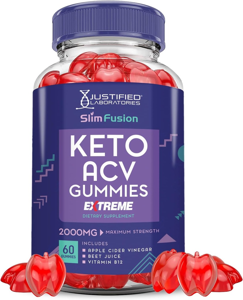 Slim Fusion Keto ACV Gummys Extreme 2000MG 高级 Slimunation Keto Gummys 苹果苹果 苹果 苹果 苹果 醋 配以石榴 甜菜 果汁 粉 B12 Vegan Non GMO 60 Gummys 配制.
