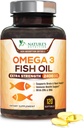 Omega 3 Fish Oil 2400 mg – 三强EPA & DHA Faty Acids for Heart, Brain & Joint Support – Wild-Caught, Burpless, Lemon Flavor Supplement – 天然,非GMO,无胶类 – 120软胶