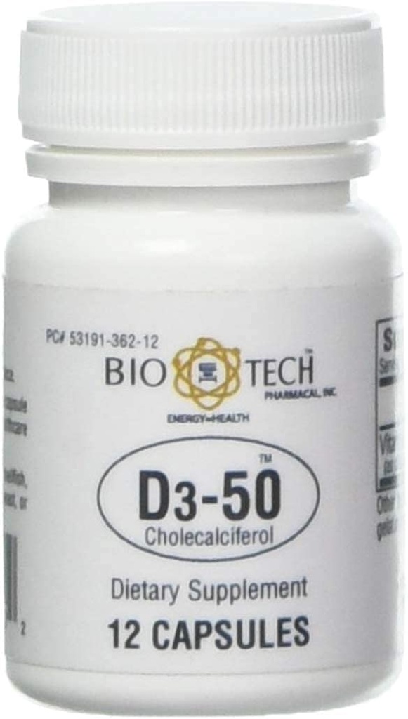 生技药用维生素D3(D3-50 50k IU,12 Counter)
