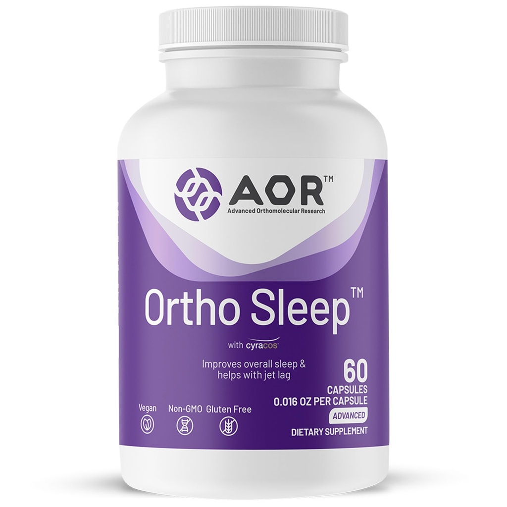 AOR, Ortho Sleep, 改善总体睡眠和帮助喷气滞后, 自然补充GABA, Melatonin, L- Theanine, Vegan, 30 services (60 Capsules)