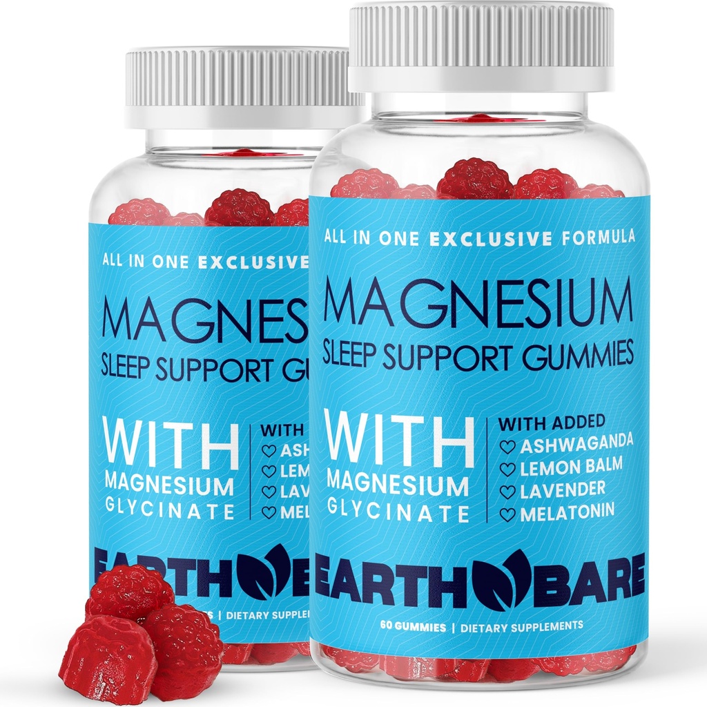 与Glycnit镁、Melatonin、Ashwagandha和Lavender——超强睡眠支持Gummy、Magnesium和Melatonin补编,120个伯爵,两个月供应