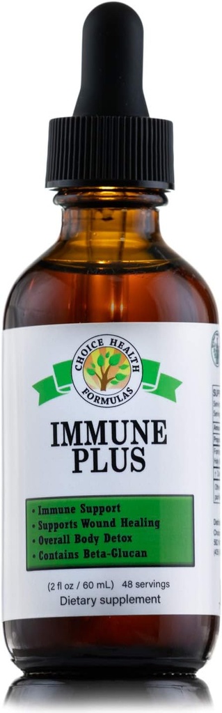 Choice Health Immune Plus (2 oz) 整体体解毒,豁免力量,伤愈和免疫支持 助力饮食补充 - Vegan, Non GMO & Gluten Free