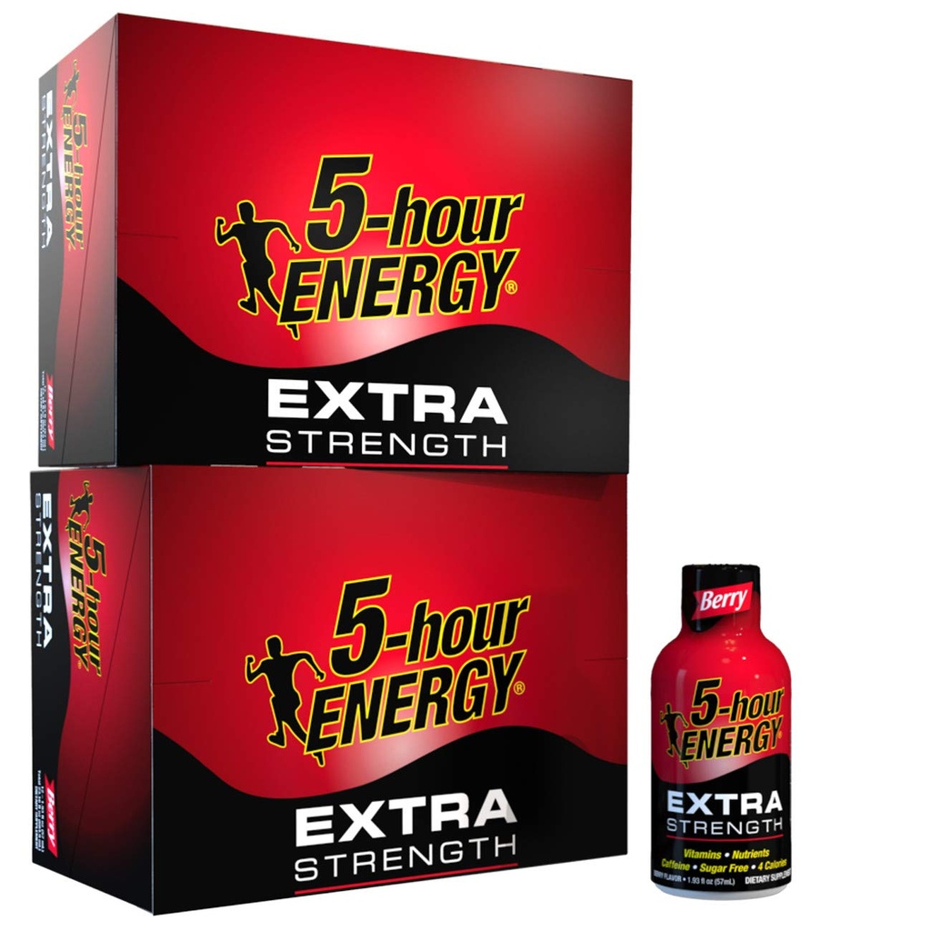 5Hour Energy Shot, Extra Trenger Berry, 1.93 oz. 24 ack (英语).