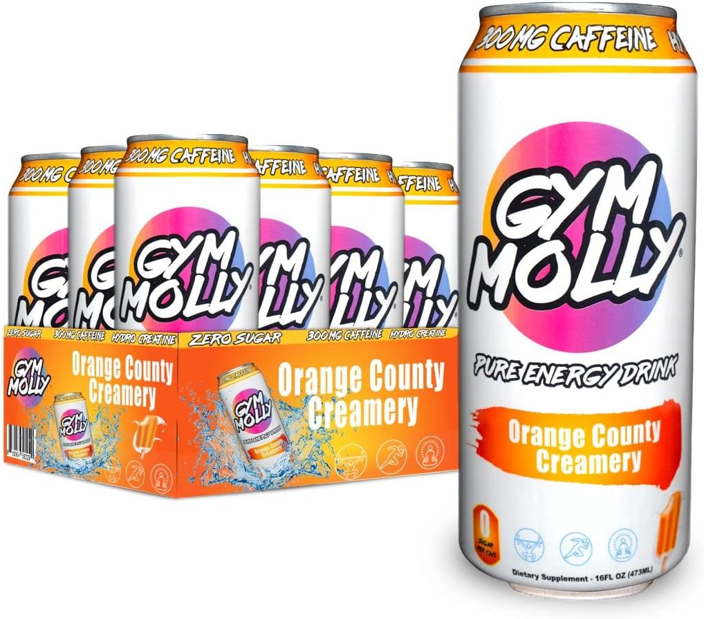 Gym Molly Orange County Creamery Energy Drinks 零糖  Hydro Hydro Creatine | Vegan BCAs | B 维生素 | 16 fl oz(12页)
