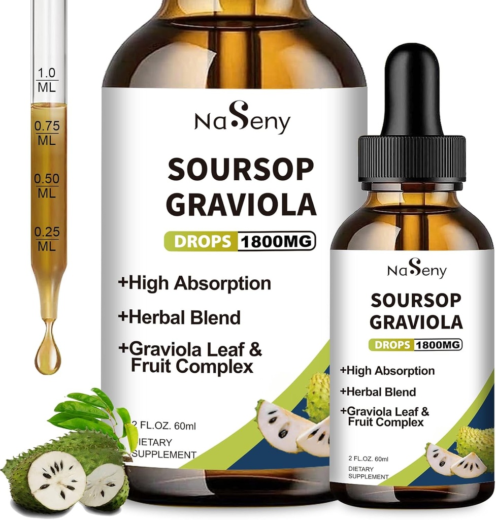 Soursop Bitters Liquid, Soursop Bitters for Imune, Antioxidant, Digestive, Graviola 水果和叶片提取液 草药提取液 细胞支持和再生维生素,每日补编, 2 FL OZ