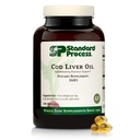 标准工艺 Cod Liver Oil - Aids 健康皮肤和眼睛与Omega-3脂肪酸和维生素A和D - Bone & Tooth 健康支持 - Gluten - Free,非Dairy & Non-Soy - 180 Softgels (60 services)