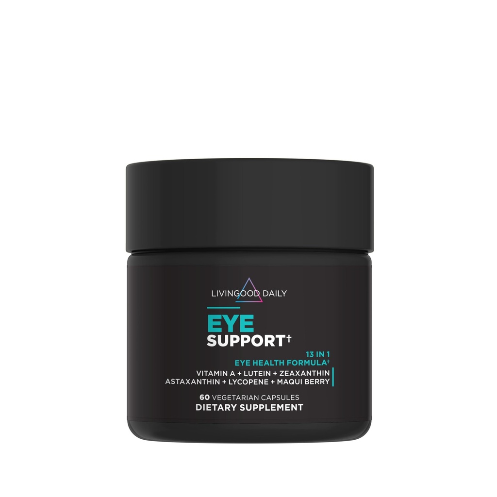 Livingood Daily Eye Support, 13-in-1 Vision Supplement with Lutein, Zeaxanthin, Astaxanthin, 维生素A, Lycopene, Maqui Berry & More, 促进健康眼, 蓝光保护, Vegan, 60 Capsules
