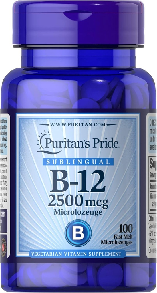 清教徒的荣耀维生素B-12 2500 mcg Microrozenges, 100 Counter