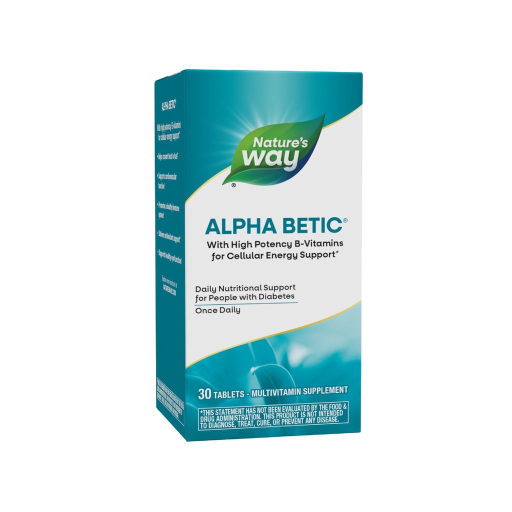 自然之道 α betic,Diabetic 多维敏用于日常营养支持,其中B-维生素用于能量代谢支持*,Alpha Lipoic酸,Taurine,Lutein,30片