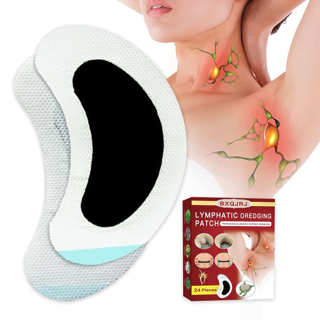 24Pcs/Box Herbal 莱姆节点补丁、Lymphatic 排水补丁/Patches、Herbal 莱姆节点护理补丁、Neck 莱姆节点补丁、Lymphatic 弥撒男女