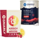 Gnarly营养 Gnarly Preworkout 草莓柠檬水(14.82oz) 氨基Berry柠檬水免费(10.58oz)