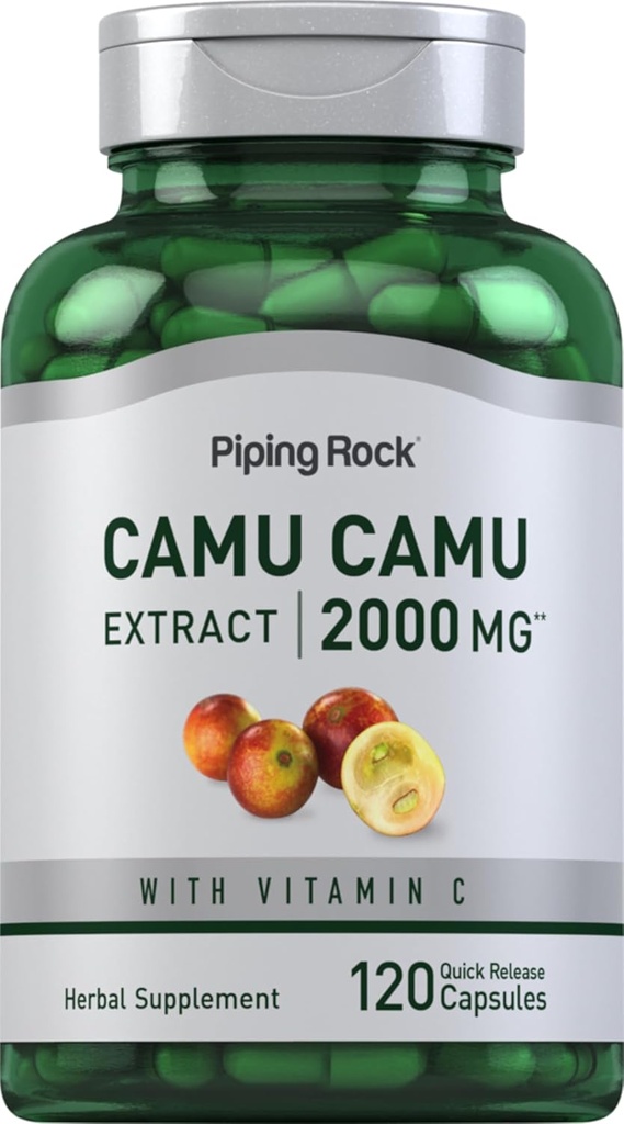 Piping Rock Camu Camu Capsules 2000mg 120 药丸 果汁 配以维生素 C → Non-GMO, Gluten Free Supplement