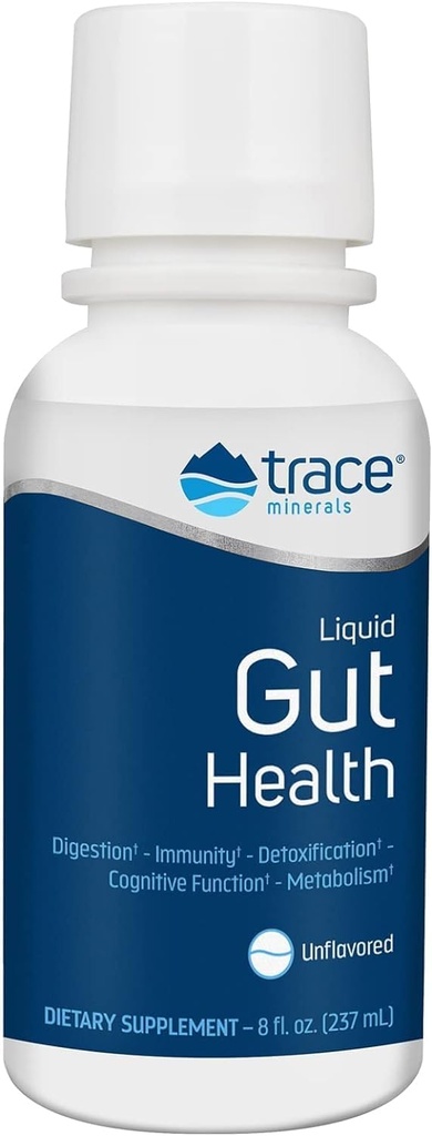 Trace Minerals Gut Health - 支持Gut Lining,健康消化,免疫系统功能 - 带有Humic & Fulvic酸的消化性健康补编 - 8 fl oz(约47名服务员)