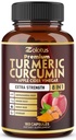 7 in 1 Turmeric Curcumin + Apple Cinder Vinegar Capsules, 与 Ashwagandha, Ginger, Garlic Bulb, 180 Capsules 共供应6个月