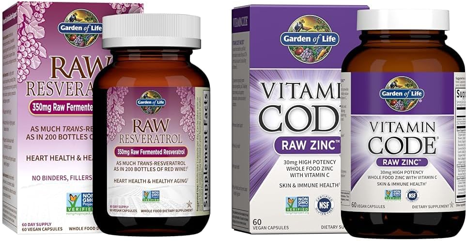 生命之心花园 Resveratrol 补充 & 锌 补充 30mg 高概率 Raw 锌和维生素 C 多矿物质补充