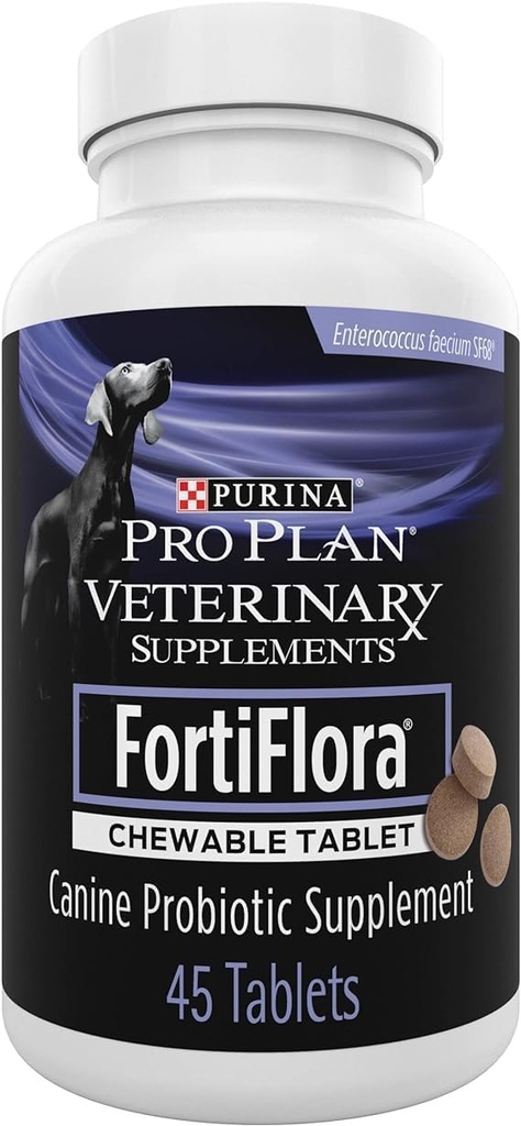 Purina Pro Plan 兽医补充药FortiFlora Chewable Dog Probiotic 补充药片 45 ct. Canister