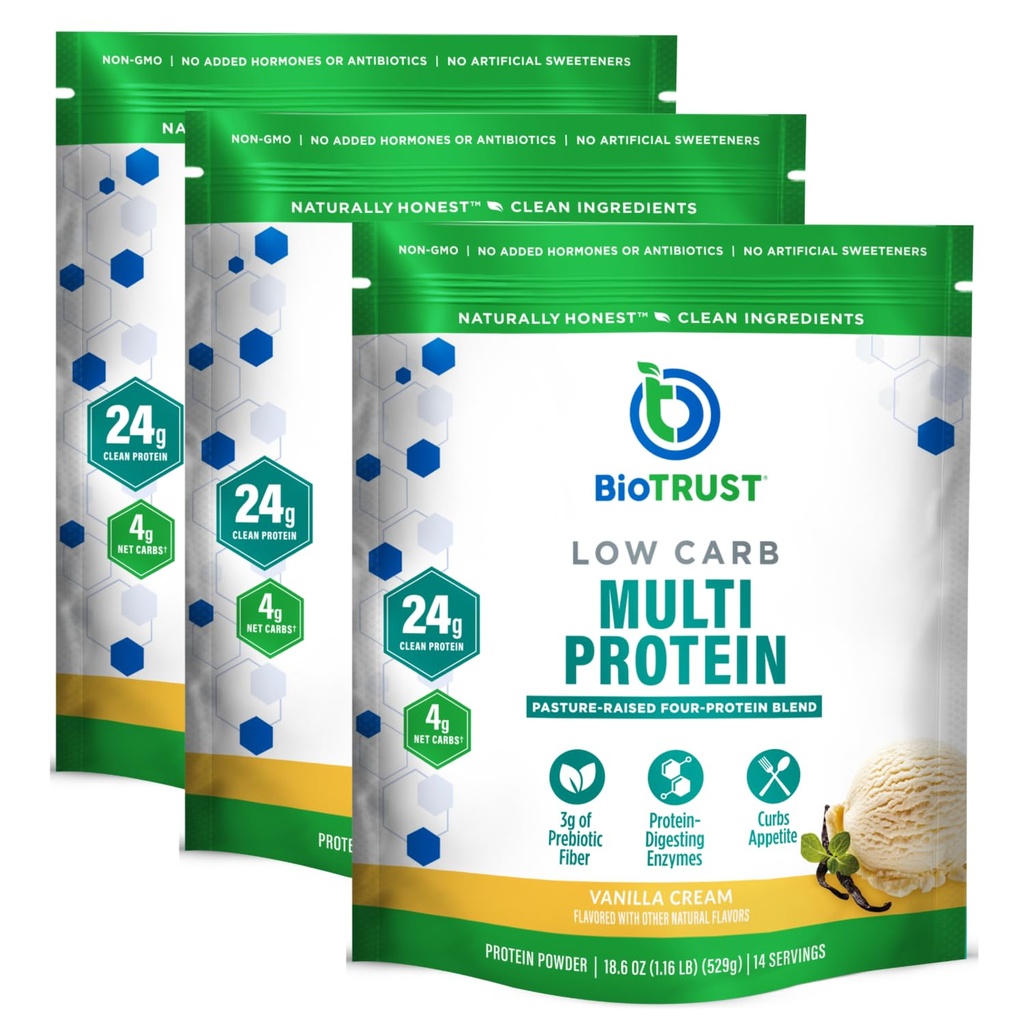 BioTrust Low Carb蛋白粉 – 天然且美味的Whey & Casein Blend from Grass-Fed Hormone Free Cows – 非 GMO, Soy Free, Gluten Free, Hormone Free (Vanilla, 3-Pack) 互联网档案馆的存檔,存档日期2014-12-21.