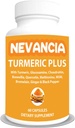 Turmeric Plus - 配有Turmeric,Glucosamine,Chondroitin,Boswellia,Methionine,MSM & More – 10种支持联合,骨骼,皮肤,消化,心脏和免疫卫生的成份 - 60 Capsules