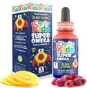 明亮的孩子 Super Omega 与 DHA + EPA Omega 3 为更好的重点和质量睡眠 Algae 油 Omega 3 液体 (每服务1毫升) 所有天然 DHA Drops for Children United America Made Supplement (1 fl oz)
